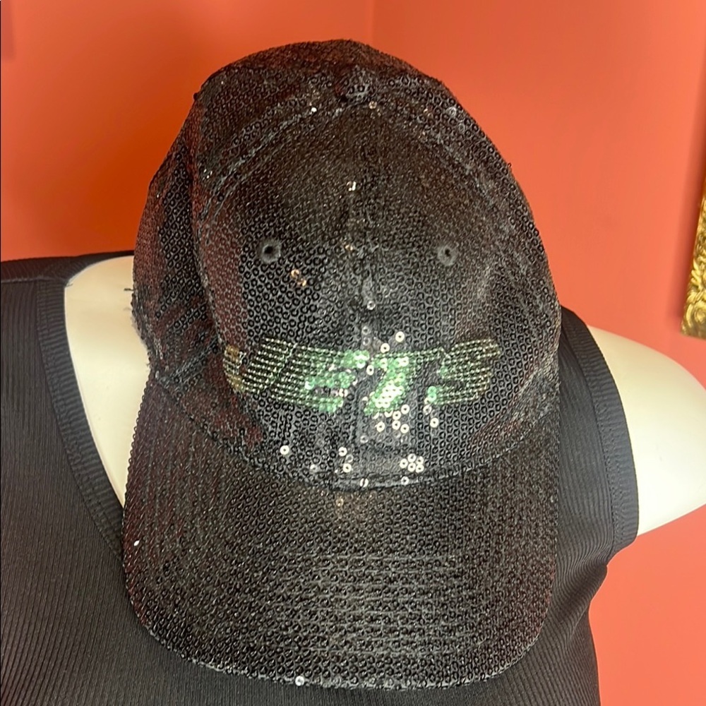 Victoria’s Secret PINK x New Era NY Jets Black Sequin Cap – Glam NFL - Picture 2 of 8